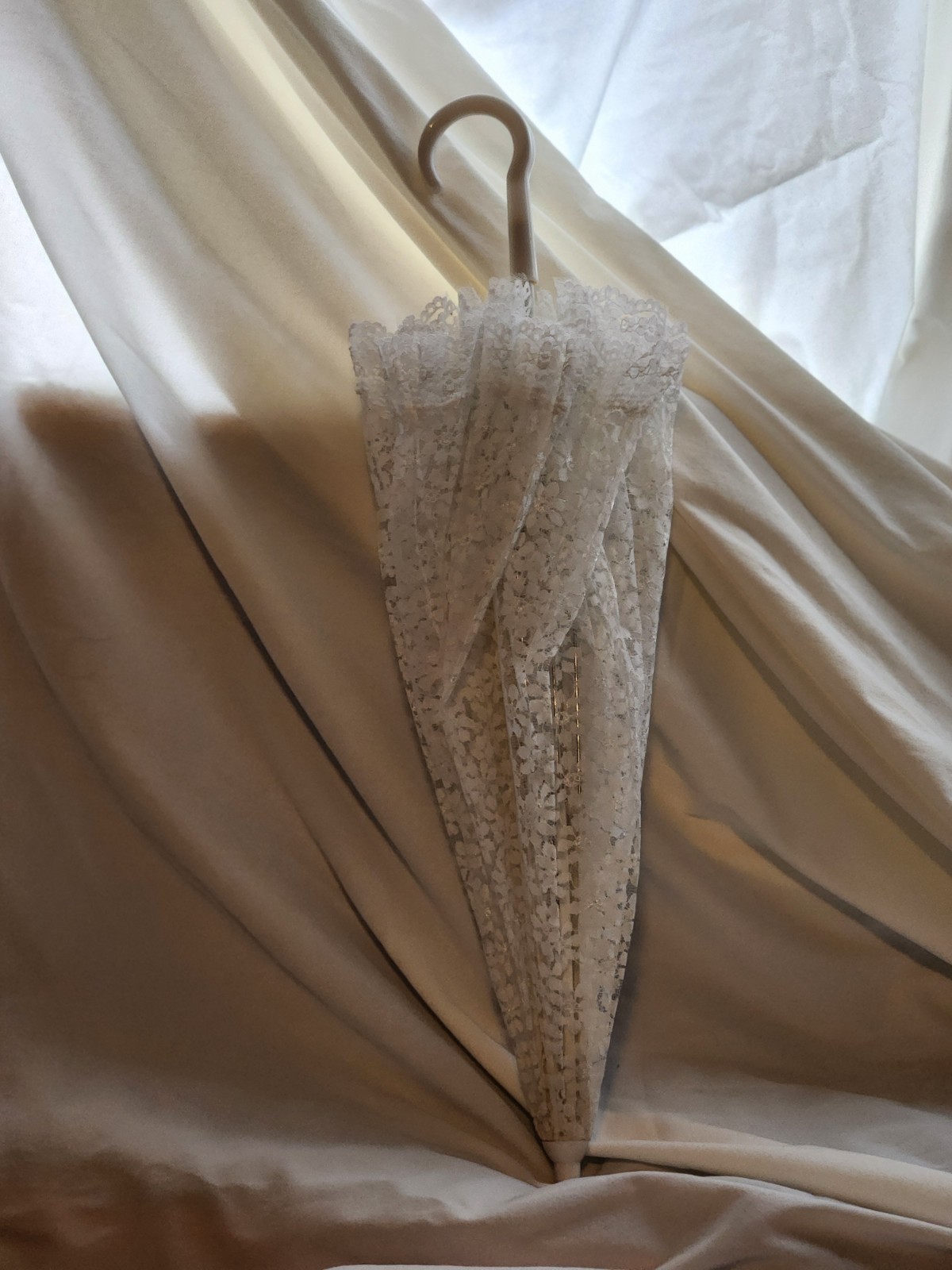 White Lace Parasol Cutwork Embroidery Victorian Style