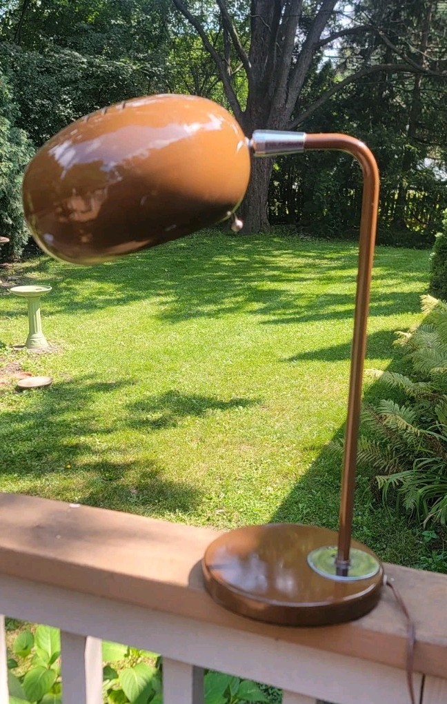 Vintage Mid Century Modern Retro Ajustable Brown Table,desk Lamp