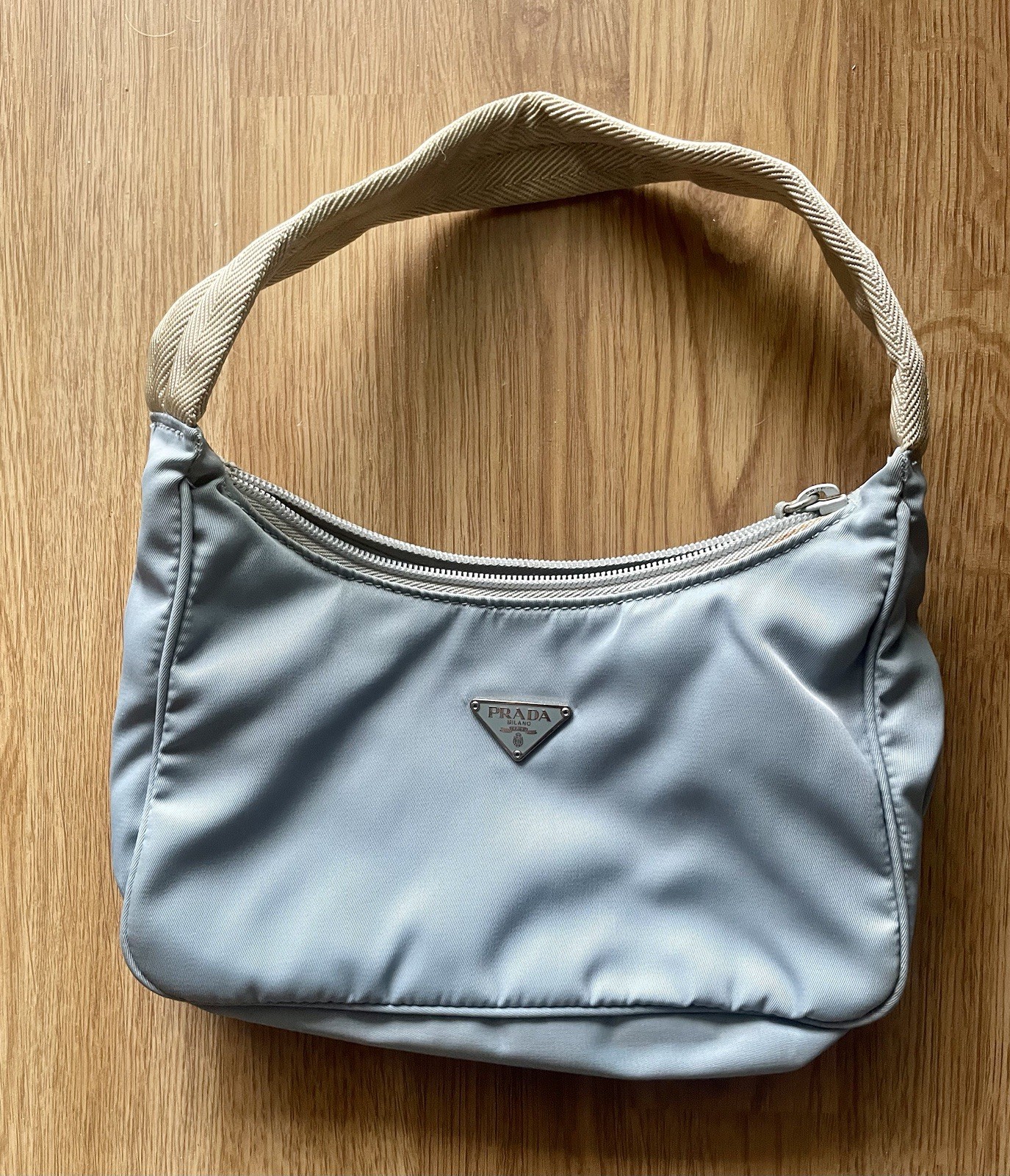 Vintage PRADA Blue Tessuto Nylon Bag Made in Italy Original Owner Pre-2003 