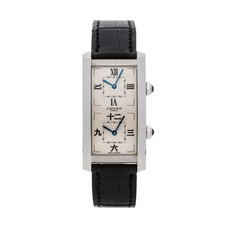 Cartier Tank Cintrée Dual Time White Gold Manual Rectangle Strap Watch W1545351