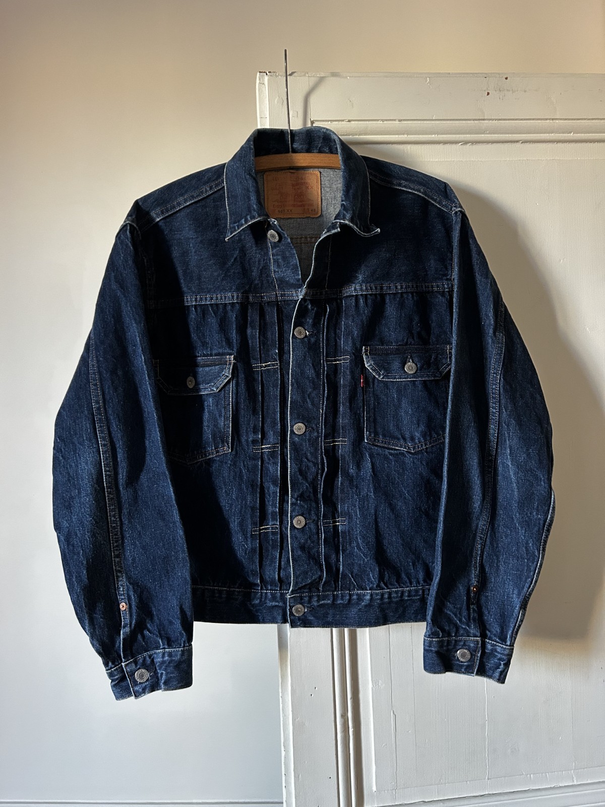 Levi's 507XX Type II Jacket Size 48 Valencia St 555 Big E Dark Wash Vintage LVC