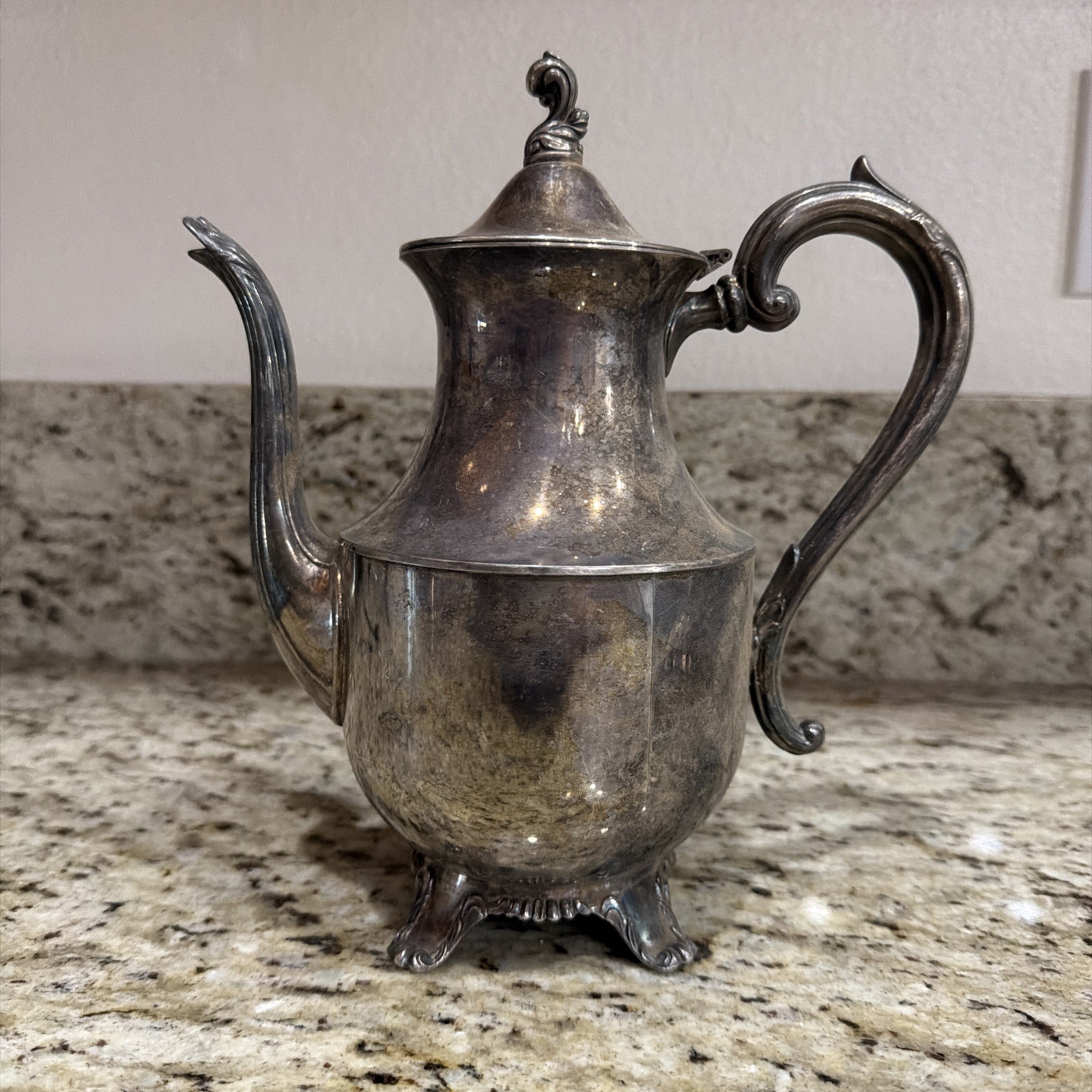 Vintage Wm. A. Rogers by Oneida Ltd. Silver-Plated Coffee Pot Cracked Pot