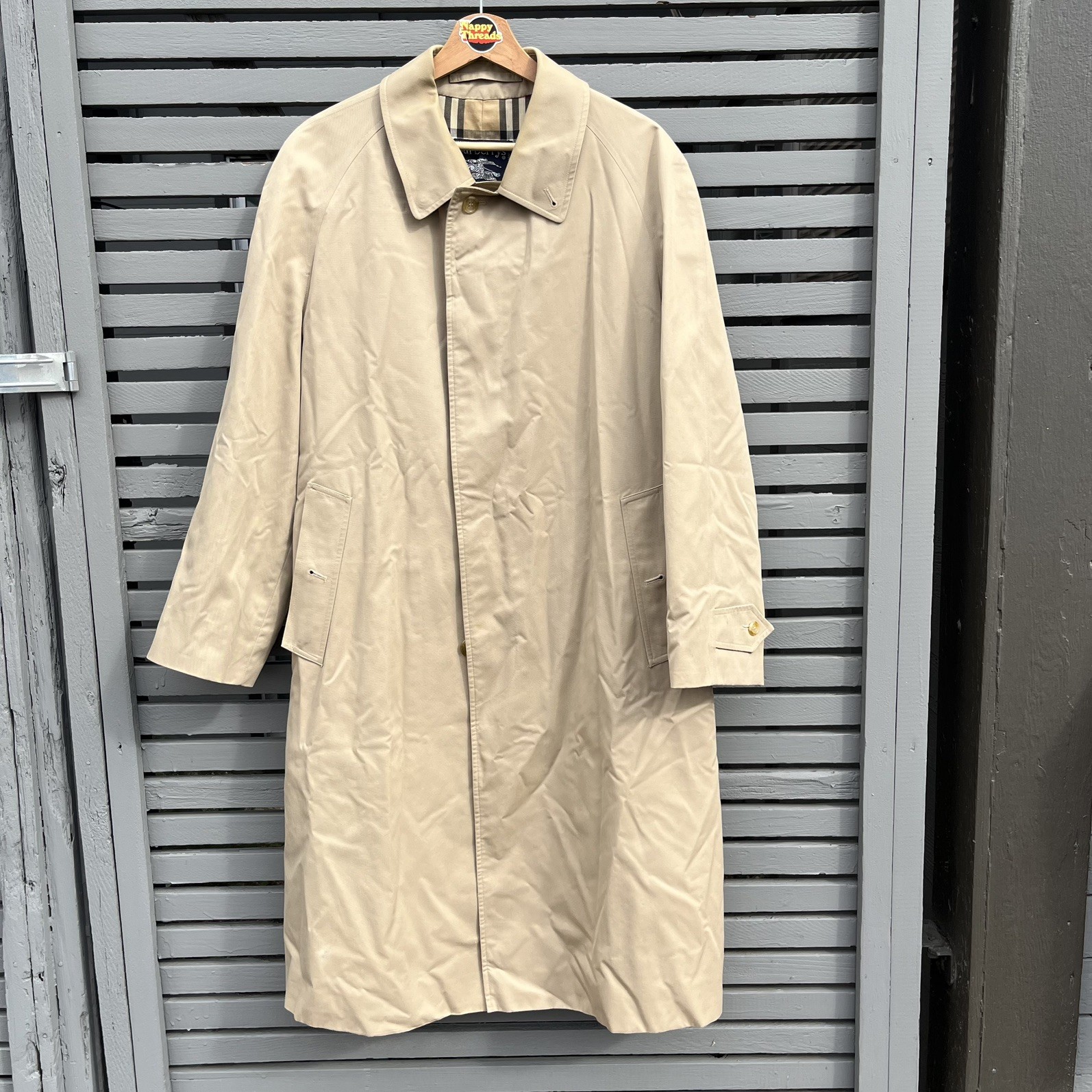 Vintage Burberry’s Classic Trench Coat Made in England Rare Brown Beige Size 36R