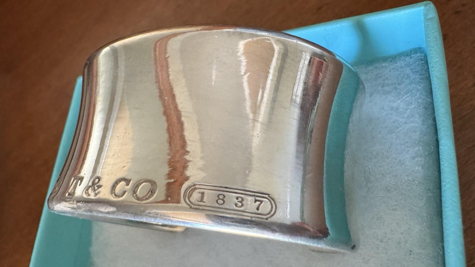 Tiffany & Co 1837 Wide Cuff Bracelet Sterling Silver 925 Vintage