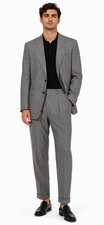 CHRISTIAN DIOR Monsieur Vintage Gray Plaid Wool Suit Blazer Jacket Pants 42R 34"