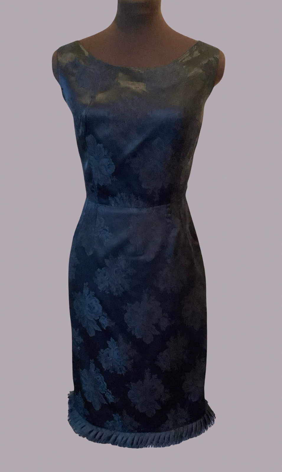 Vintage 1960’s Formal Black Wiggle Dress Little Black Sexy Party Dress Sz S
