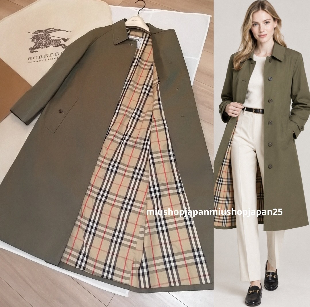 BURBERRY Trench Coat Authentic Vintage Balmacaan Iridescent Khaki XS/UK4/US2