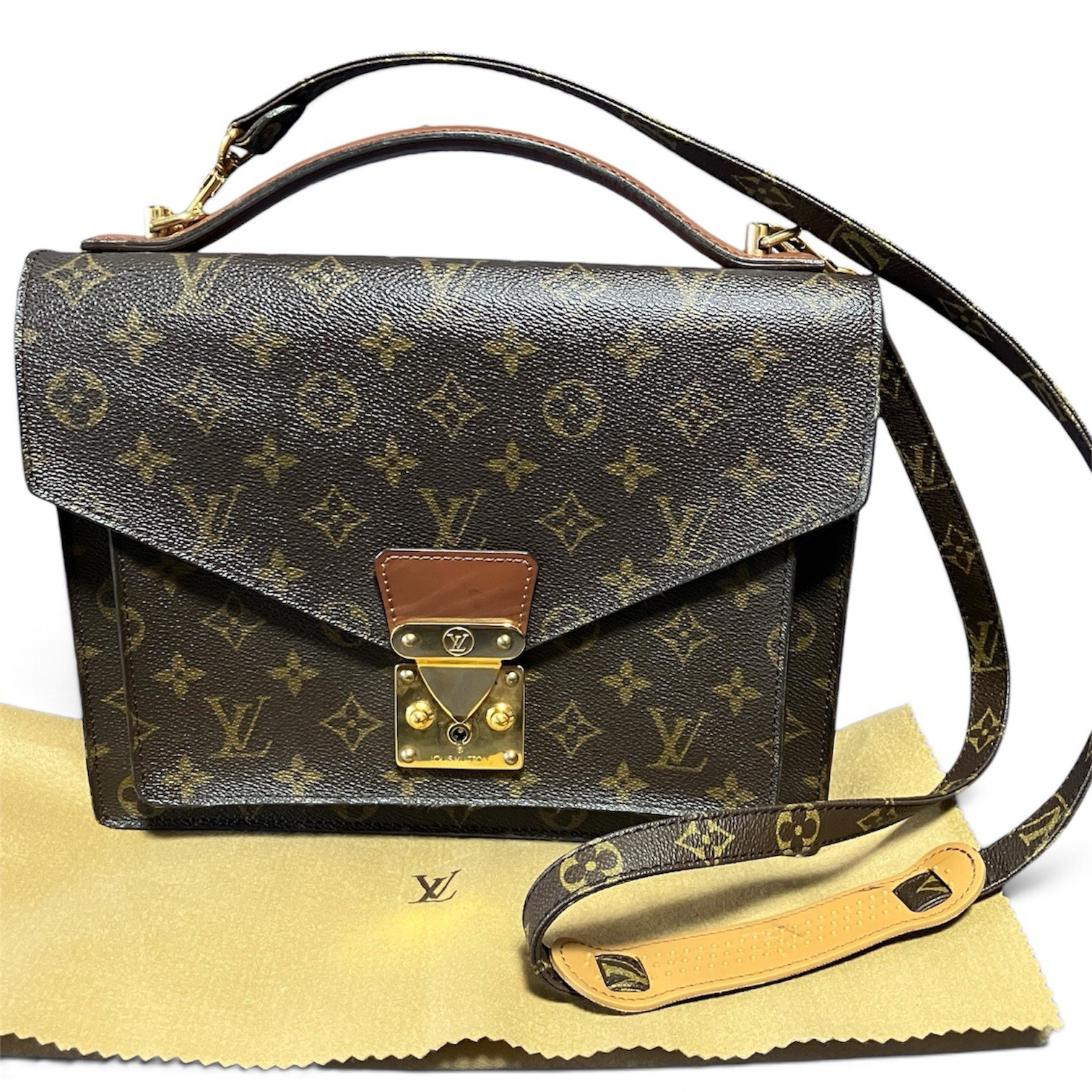 Auth LOUIS VUITTON Monogram Monceau 28 Shoulder Hand Bag M51185 2way Vintage