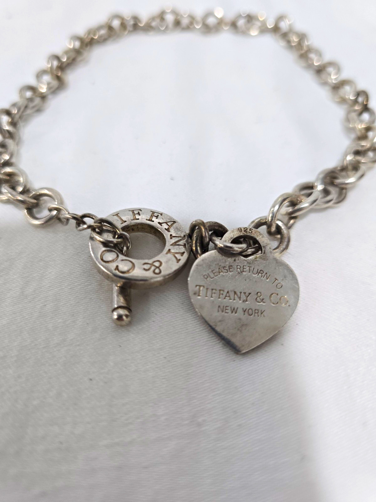 Vintage Tiffany & Co. Return to Tiffany Heart Tag Toggle Necklace 925 Sterling