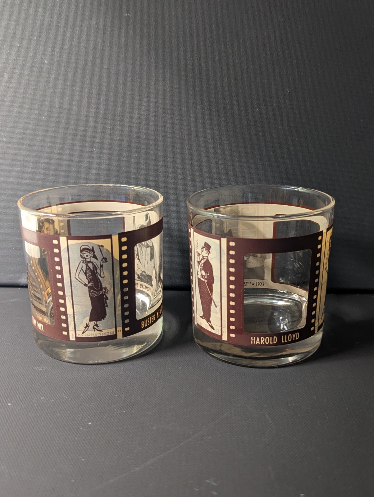 Set of 2 Vintage Roaring Twenties Cocktail Glasses