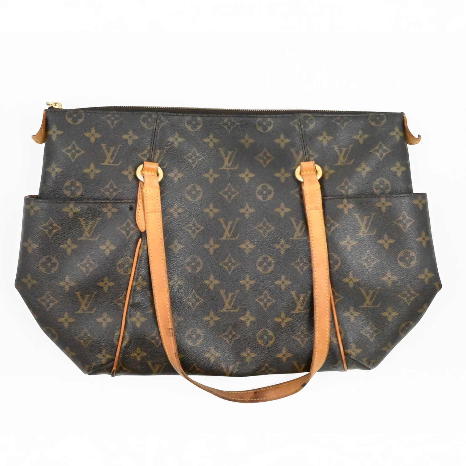 VINTAGE DESIGNER LOUIS VUITTON MONOGRAM GM DUAL SHOULDER STRAP ZIP TOTE