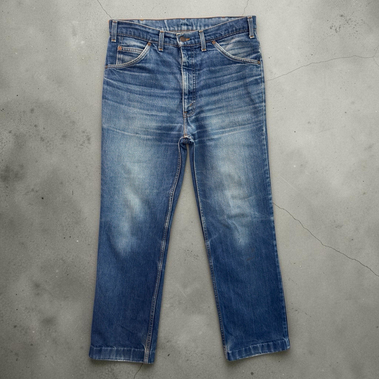 Vintage 85 Levi's Orange Tab Made In France Straight Leg Jeans Hemmed 32x30 Fade