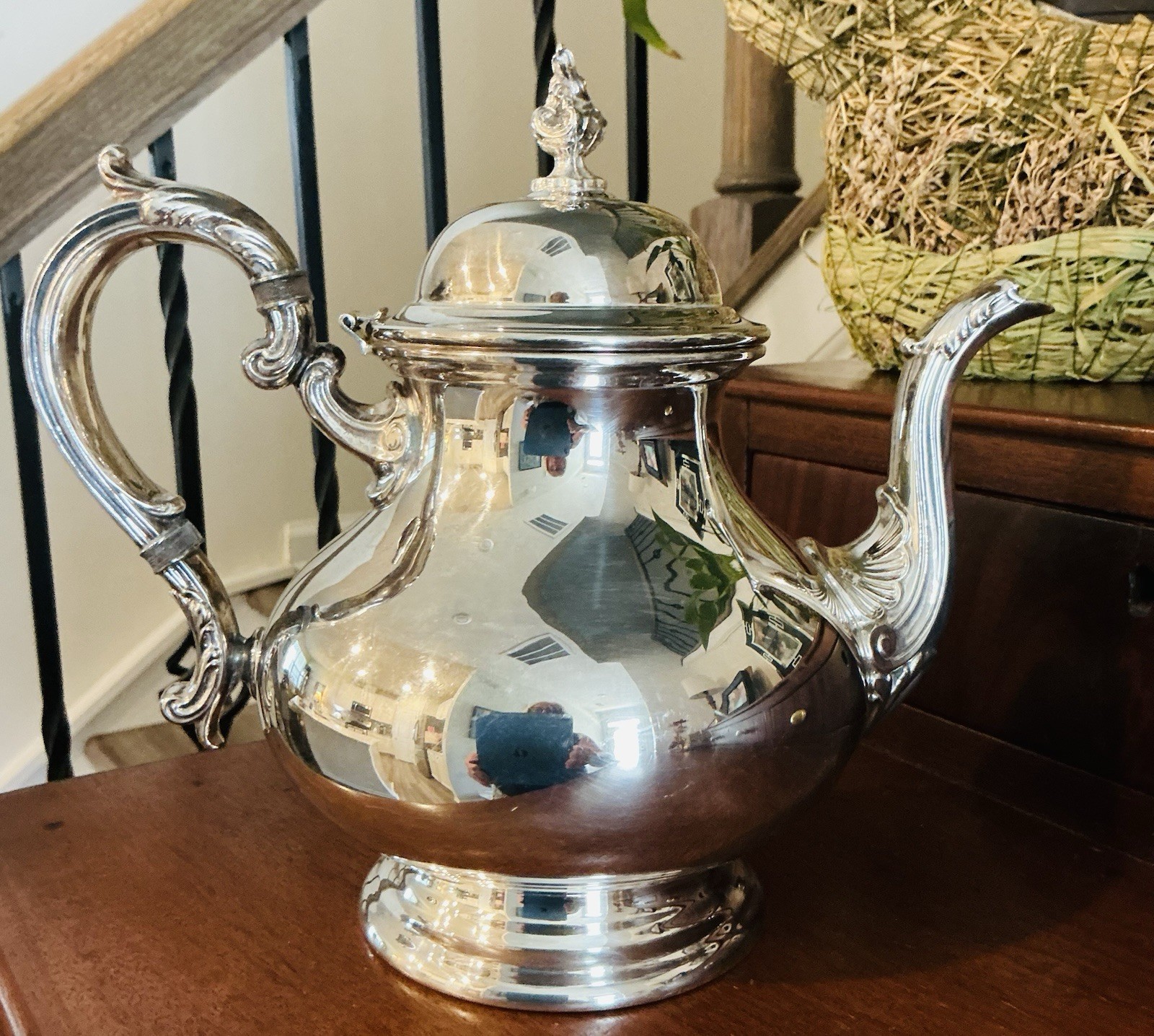 Vintage Gorham Silver plate Tea/Coffee Pot YC477 9 Inch