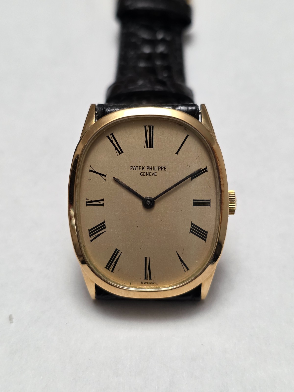 Vintage Patek Philippe 18k Ellipse Champagne Dial Manual Wind Watch Ref.3546
