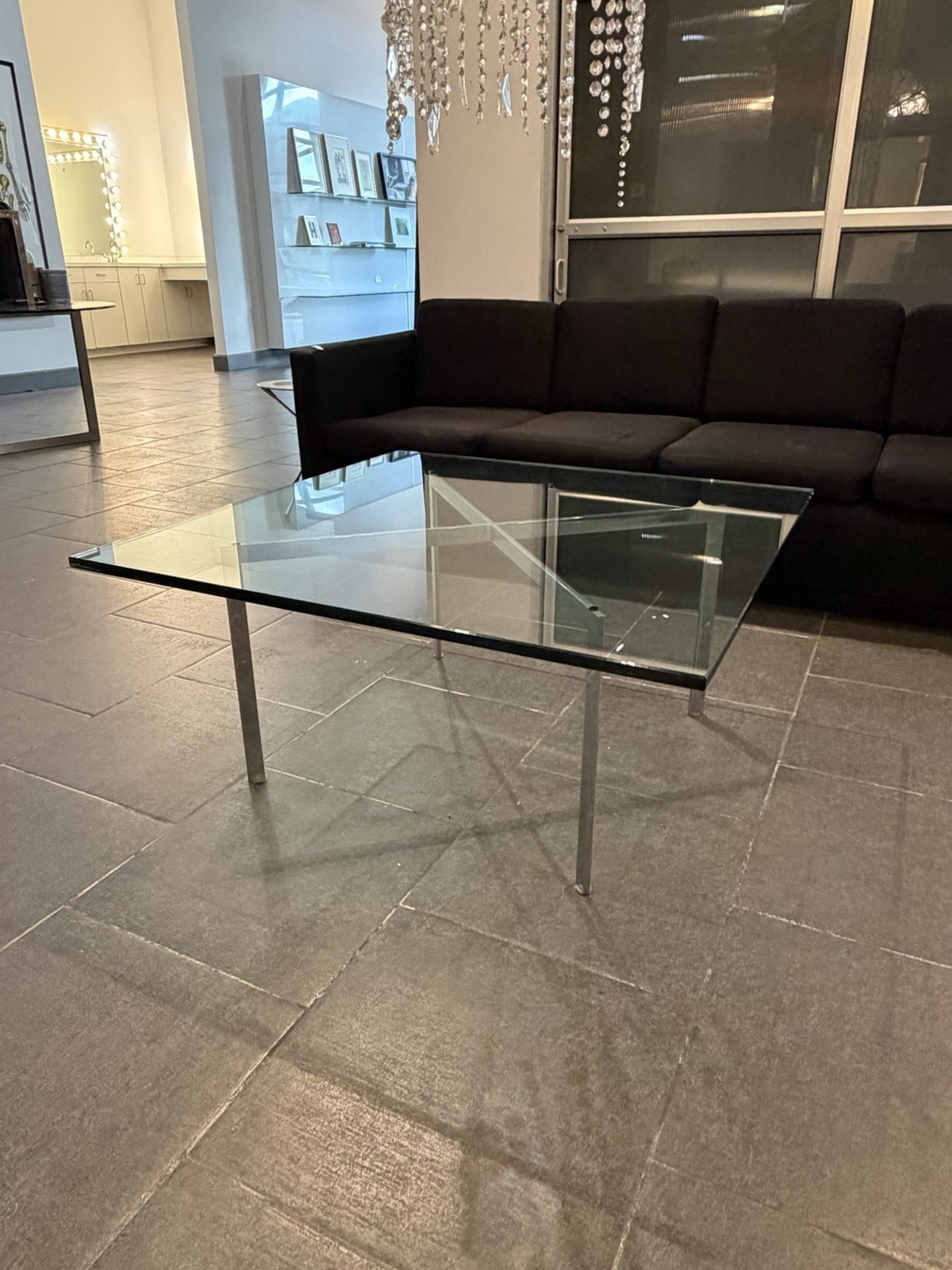 Mies van der Rohe Knoll Barcelona Table Stainless Steel Base 3/4" Glass Top