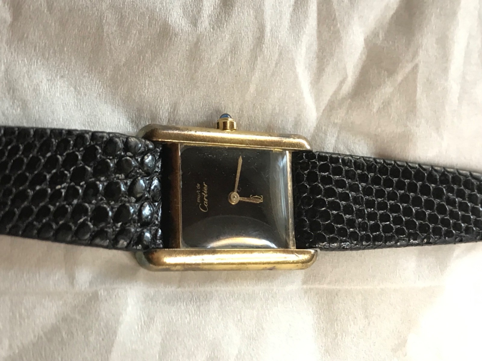 Vintage -Must de Cartier Sterling and Gold Plated Ladies Watch