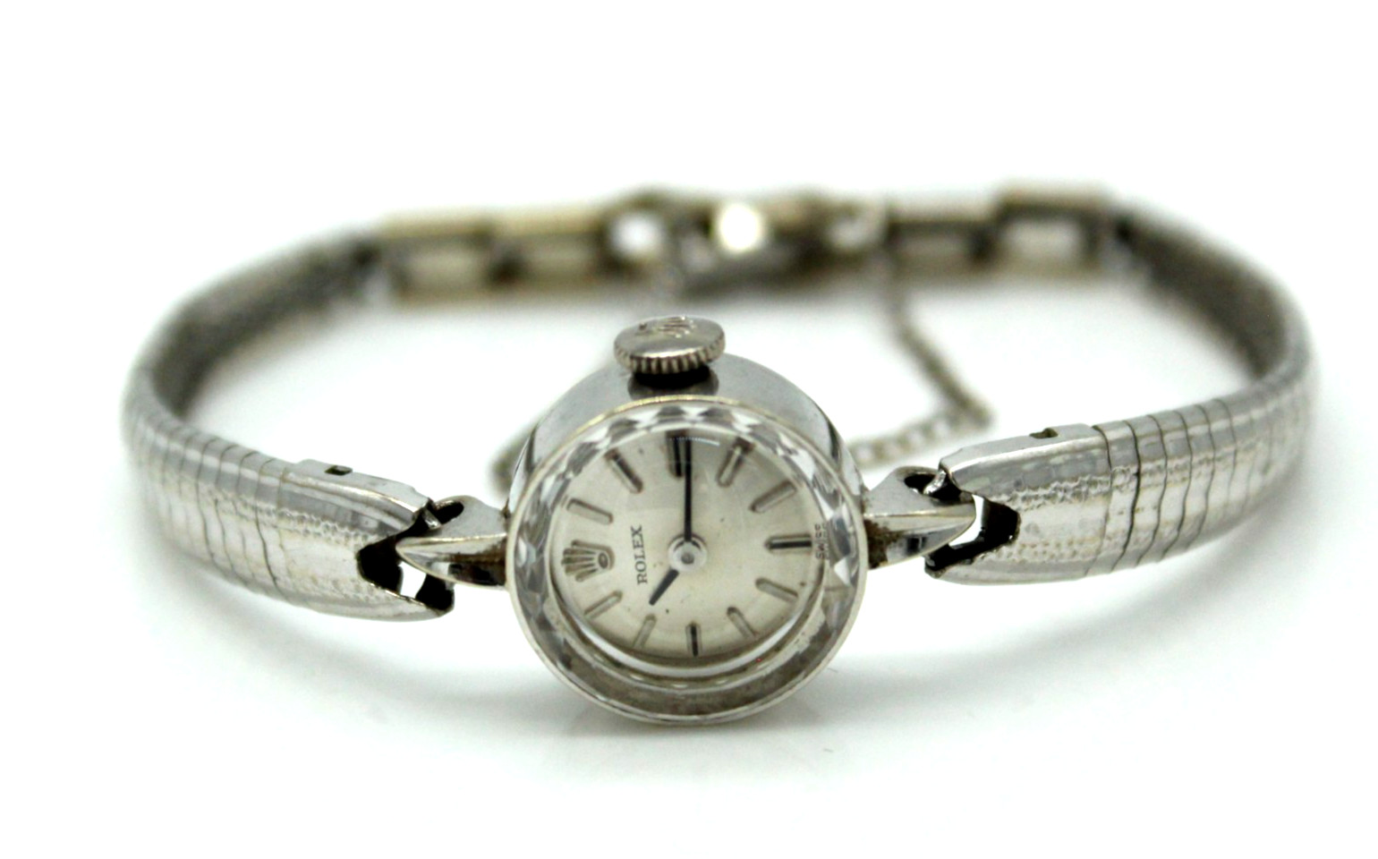 Vintage Ladies' Rolex 14K White Gold Cocktail Size 6 Cal. 1400 Wristwatch W-723