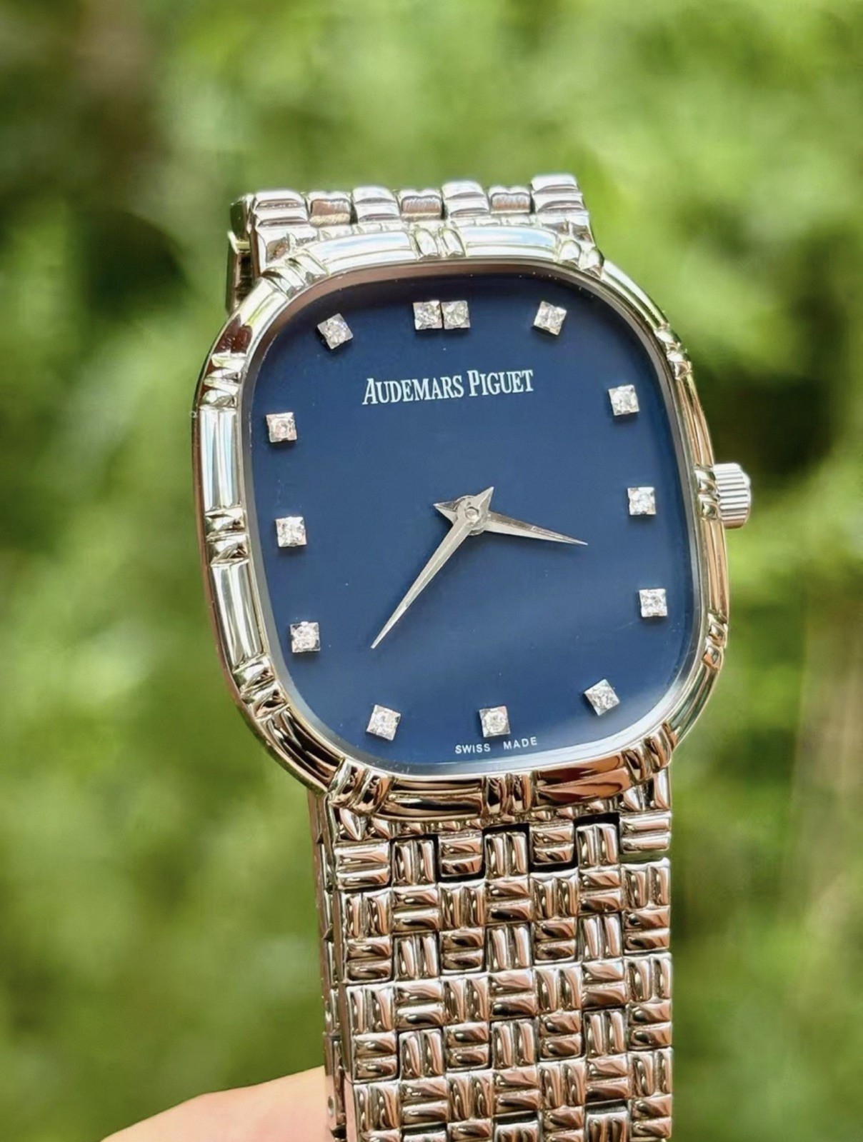 1990’s Audemars Piguet Vintage Cobra Watch Diamond Dial Blue