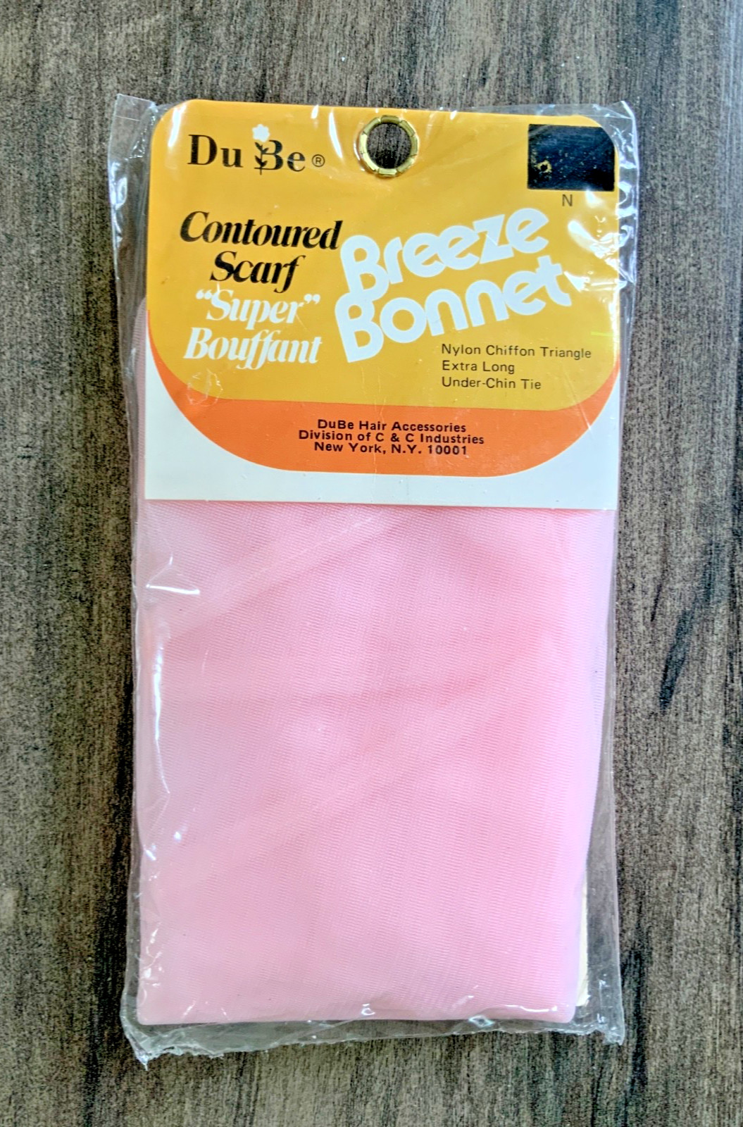 NEW Vintage 1960s PINK Nylon Chiffon Head Scarf Bonnet Triiangle BREEZE BONNET