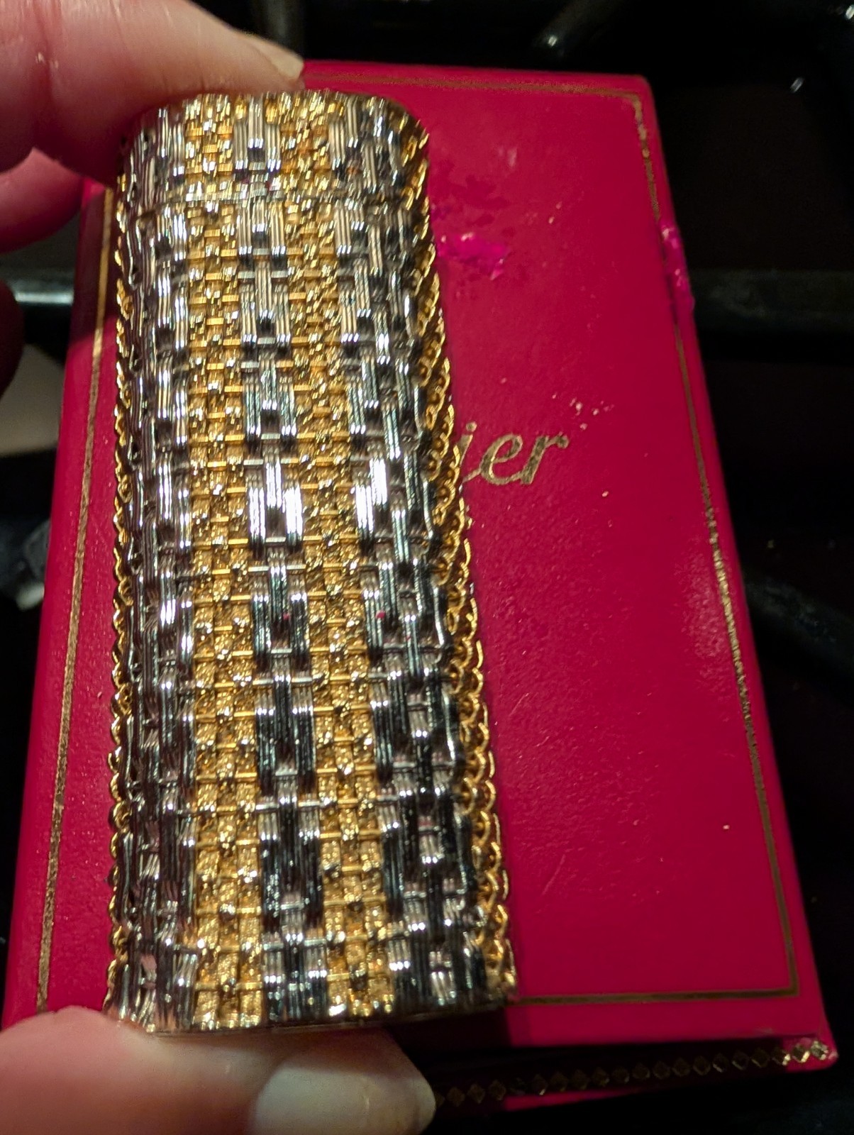 Cartier Vintage Cigarette Lighter Never Used. Beautiful Gold and Silver.