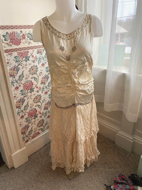 Authentic Beaded Satin &Lace 1920’s Wedding Gown Dress