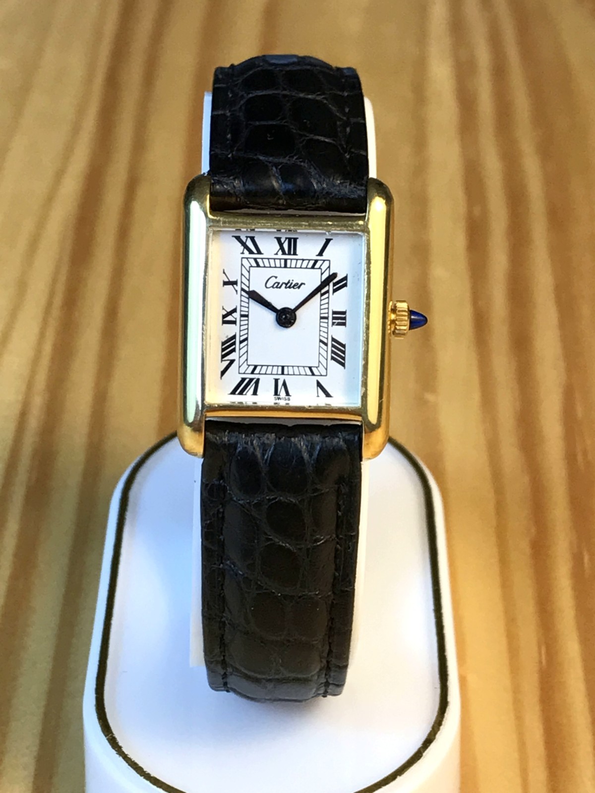 VINTAGE 1979 CARTIER TANK WOMEN'S PRE-MUST 18K ELECTROPLATED 21MM, HAND-WIND