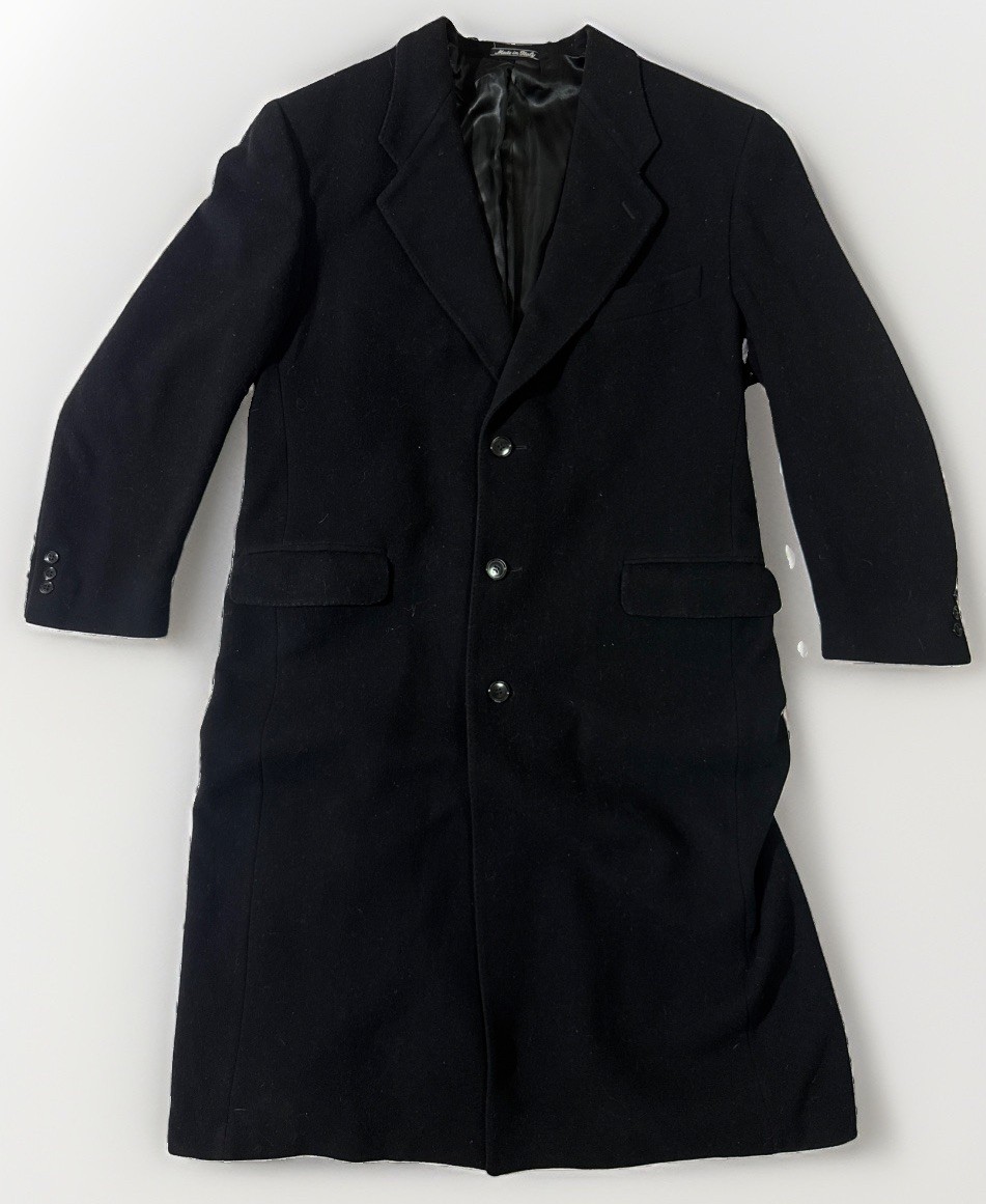 Vintage Giorgio Armani Men’s Black MANI Wool / Cashmere Overcoat 42 R No Flaws