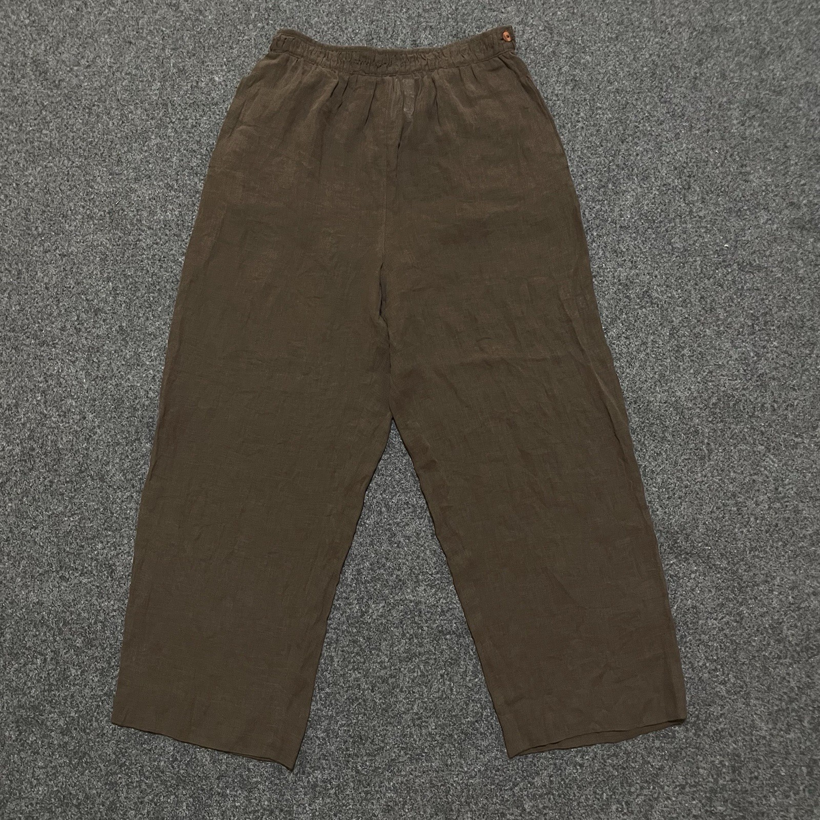 Vintage 90s Giorgio Armani Men Brown Linen Trousers Pants Made In Italy 28 RARE!