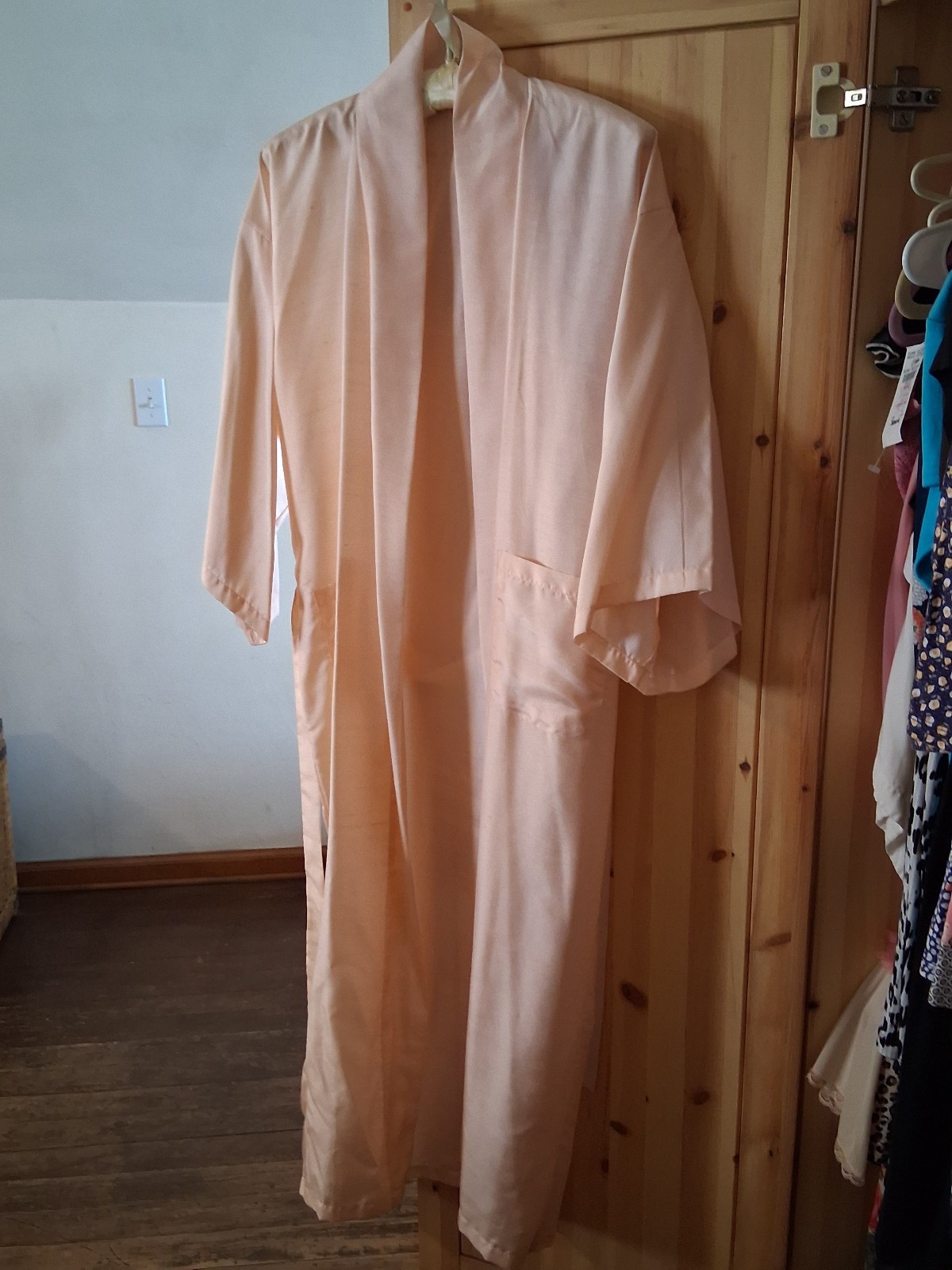 Vintage Chinese Silk Shantung Robe-New, Never Worn-Size M