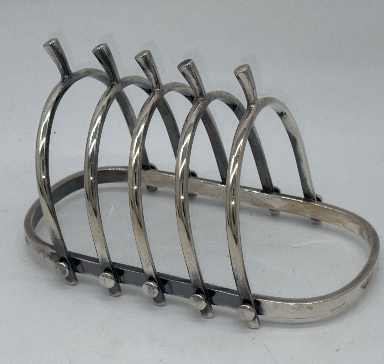 Authentic Vintage Hermes Paris Silverplate Toast Rack Silver Plate Signed