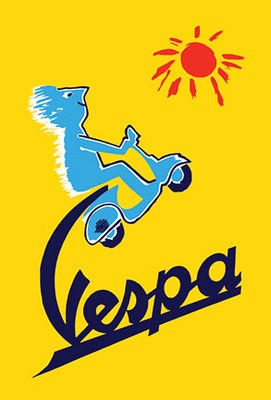 🚲 Vespa Vintage Poster c1950s - Iconic Scooter Art 24x32” 🌞