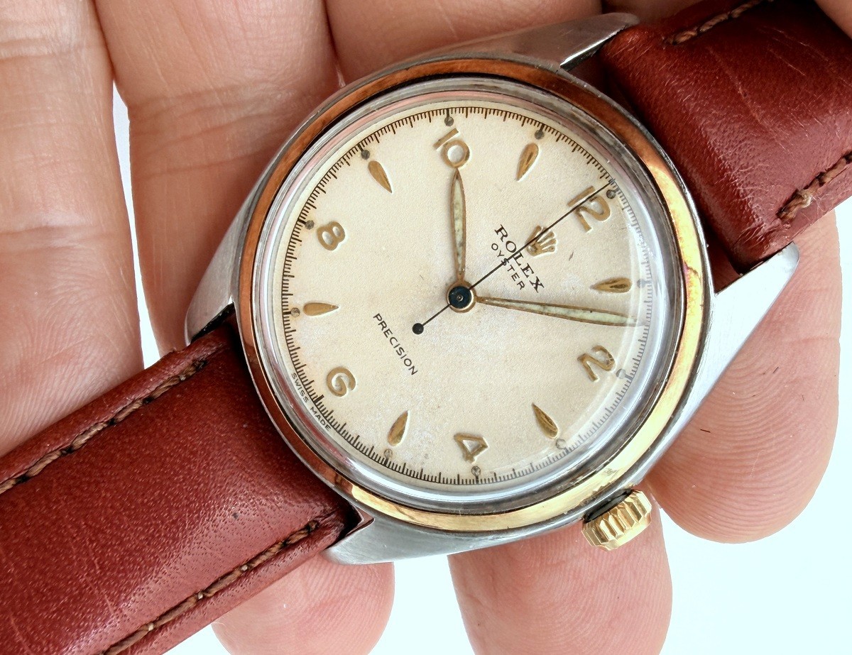 1948 Rolex 5025 Two Tone Gold & Stainless Oyster Precision 36mm Manual Wind
