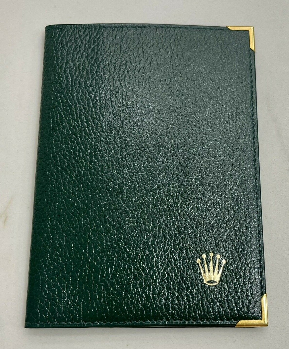 Authentic Vintage Rolex Green Leather Card Wallet Passport Holder 68.08.55