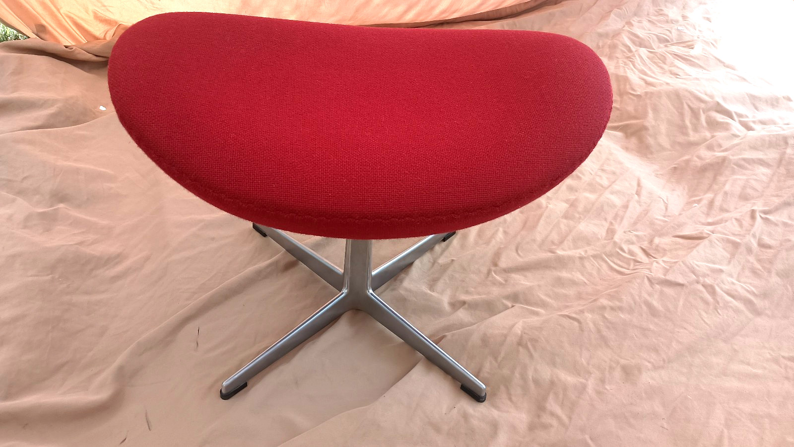Arne Jacobsen Egg Chair Ottoman Only Fritz Hansen Red Upholstery 2006 California