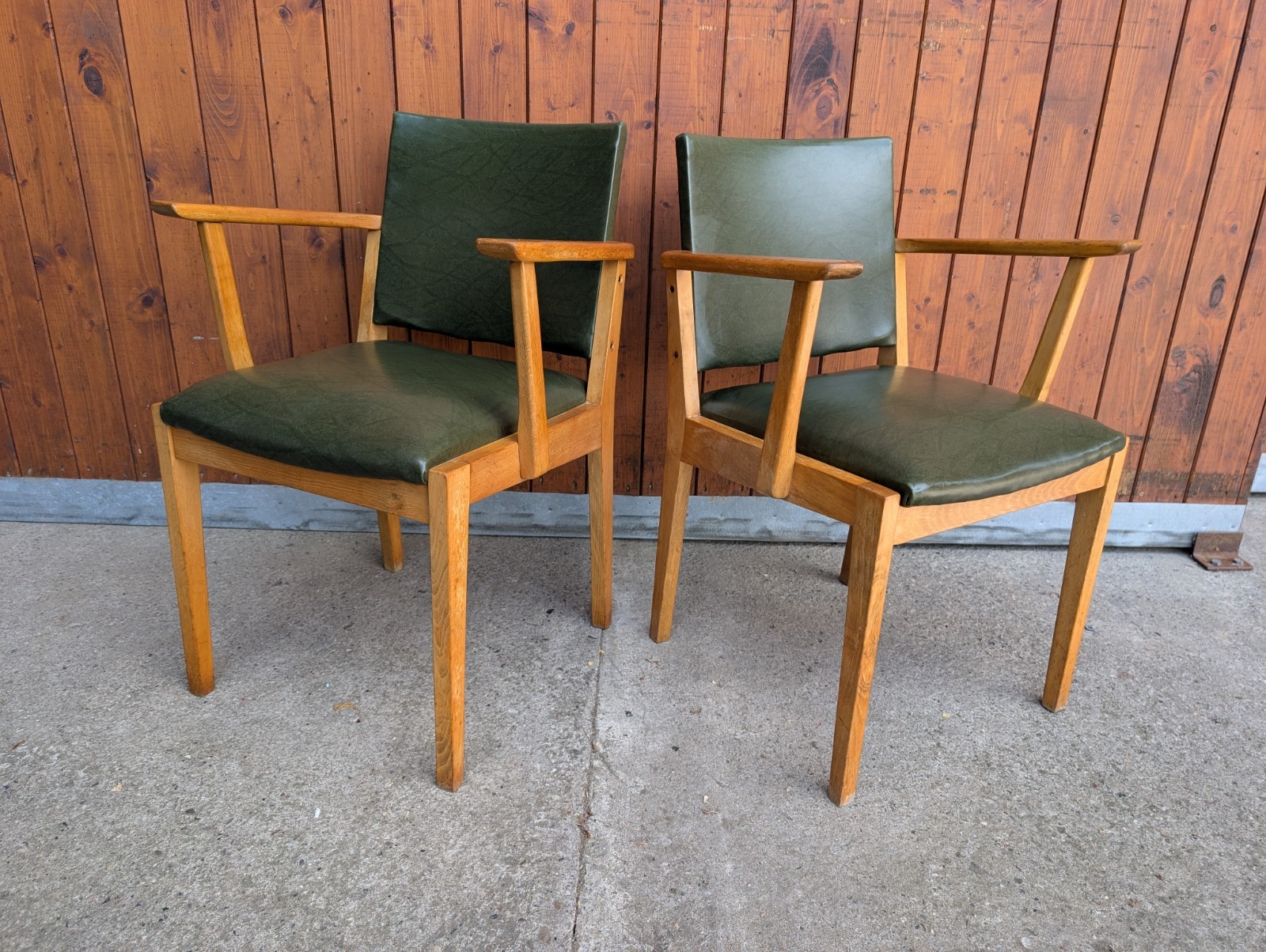 60s Vintage Lounge Chair Danish Armchair Mid Century Modern Original Wood, Green