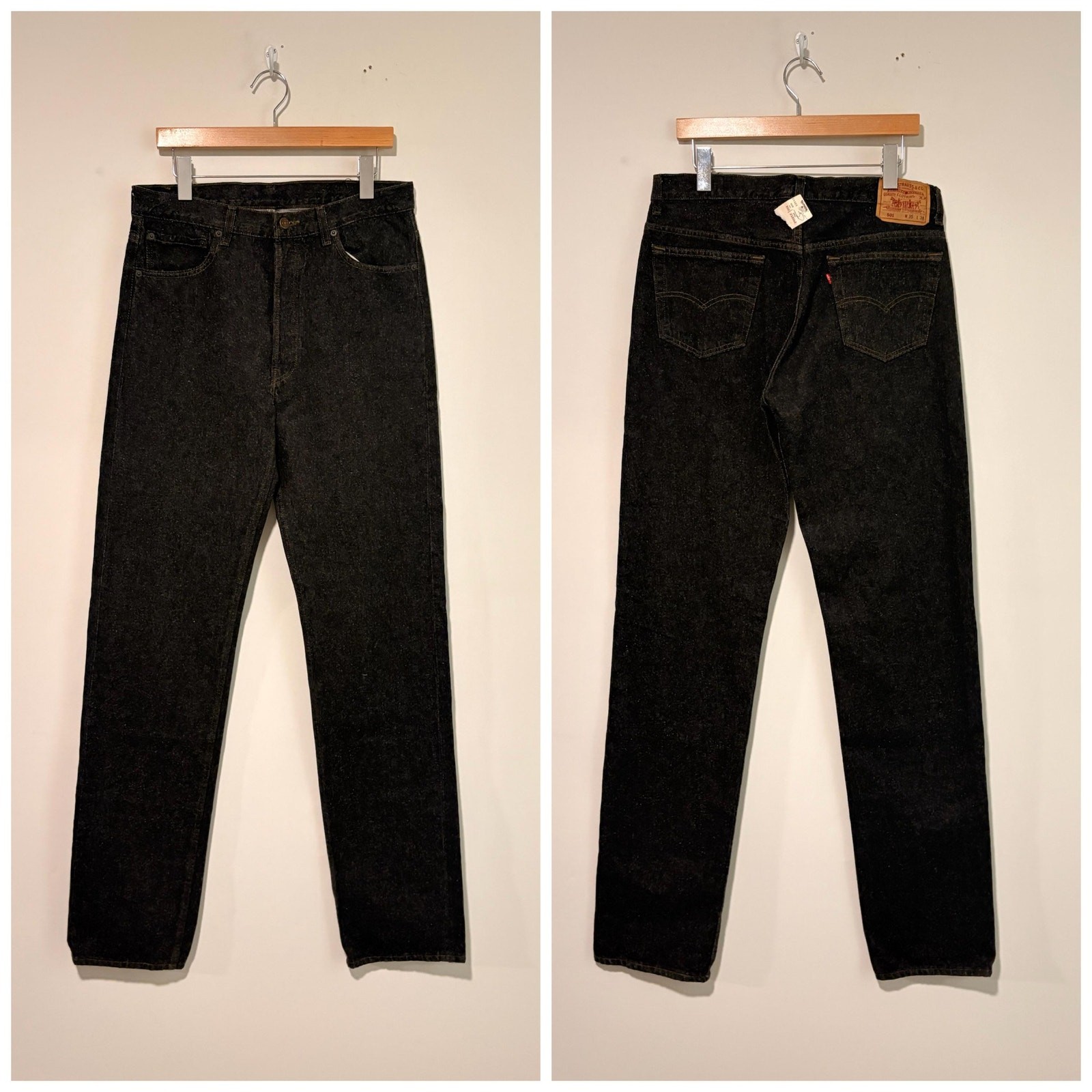 deadstock vintage levis 501 black jeans denim pants made in usa size 34 541900