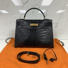 Vintage Hermes Kelly 32 Exotic Crocodile Porosus Bag