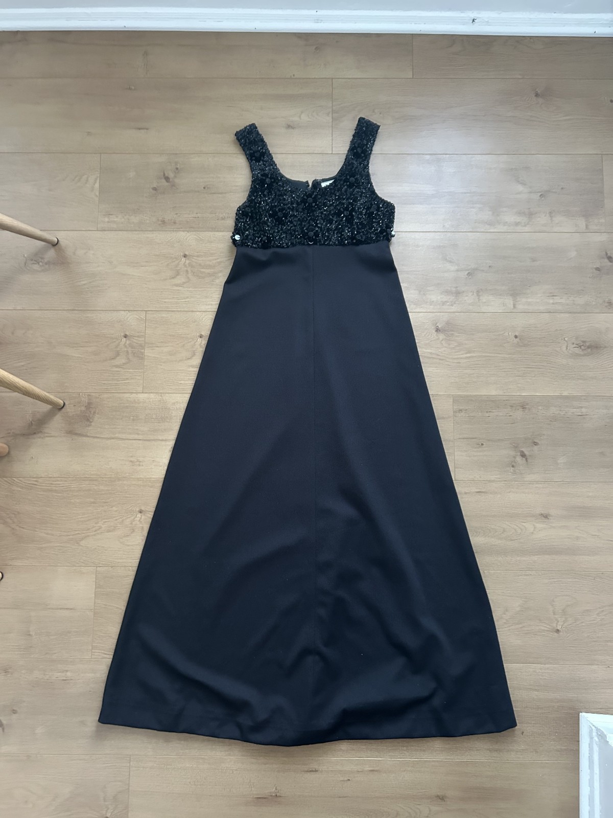 Vintage 1950's Black Sequined Evening Dress
