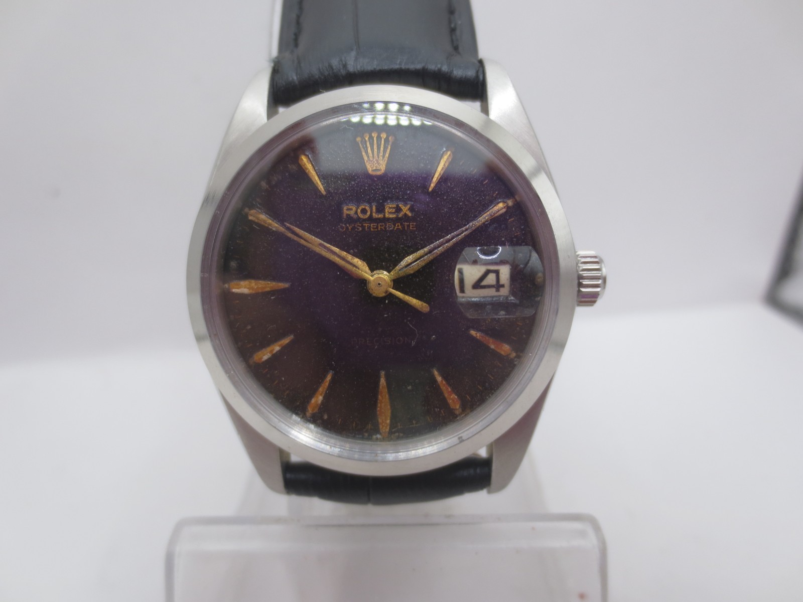 VINTAGE ROLEX PRECISION OYSTERDATE REF#6694 STAINLESS STEEL HANDWIND MENS WATCH