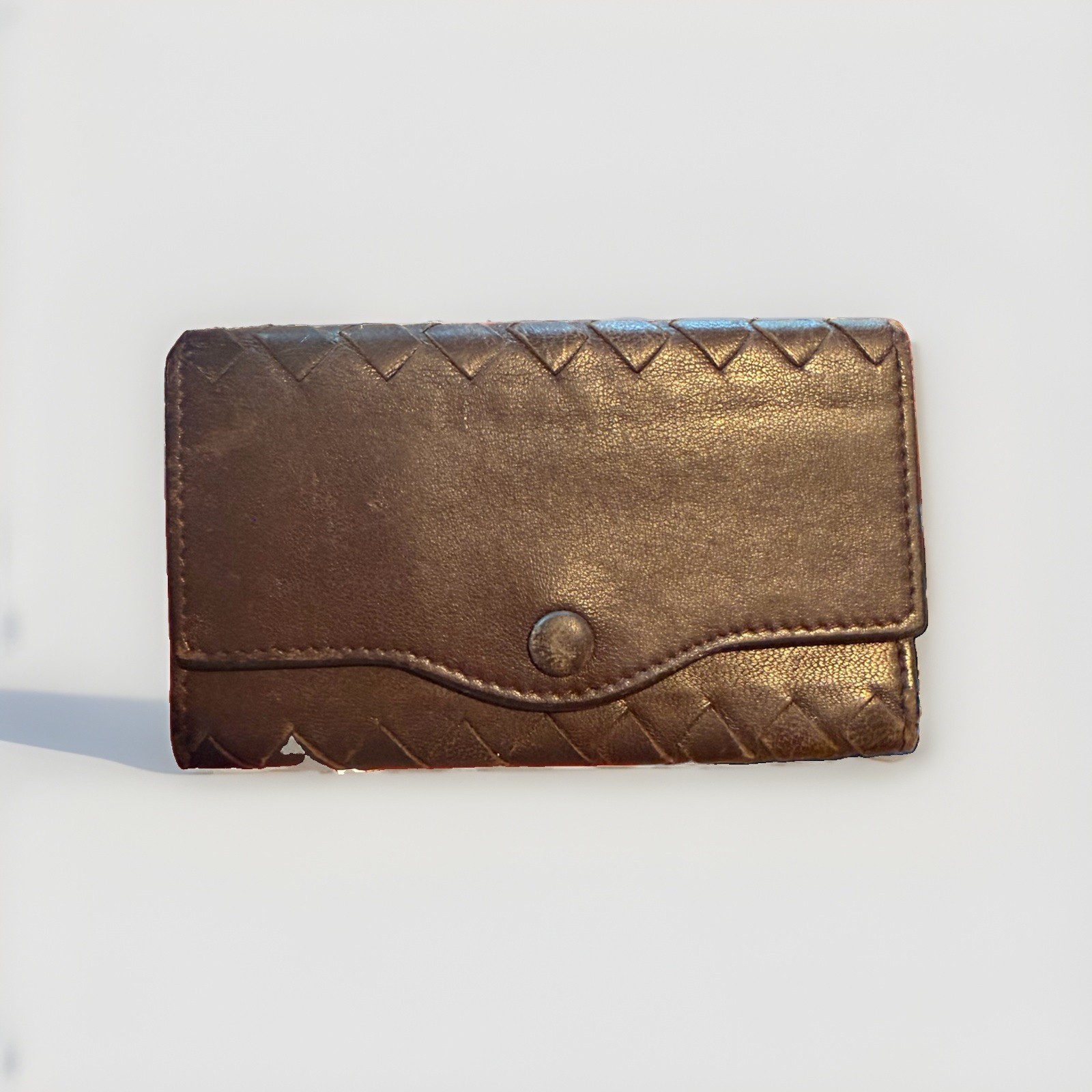 Bottega Veneta Intrecciato 6-Ring Key Holder Dark Brown