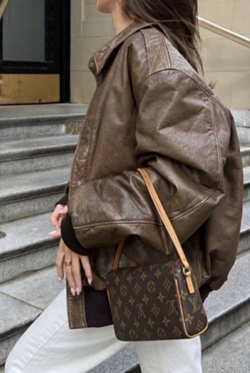 VINTAGE COLLECTORS DREAM-Auth Louis Vuitton Recital Monogram Brown Shoulder Bag