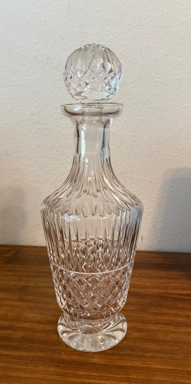 Vintage WATERFORD Crystal Wine Liquor Decanter w Stopper - 13"