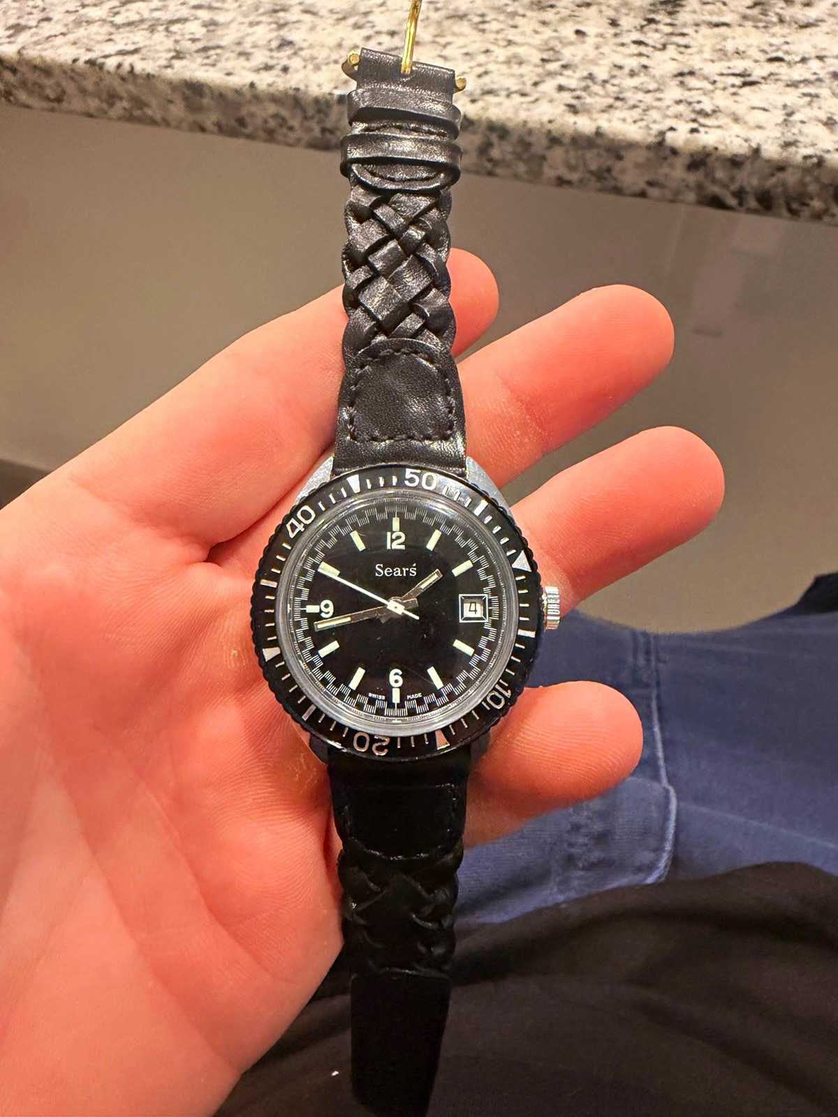 Sears Dantus EB 8800 Vintage Diver Manual Wind Rotating Bezel Date 38mm