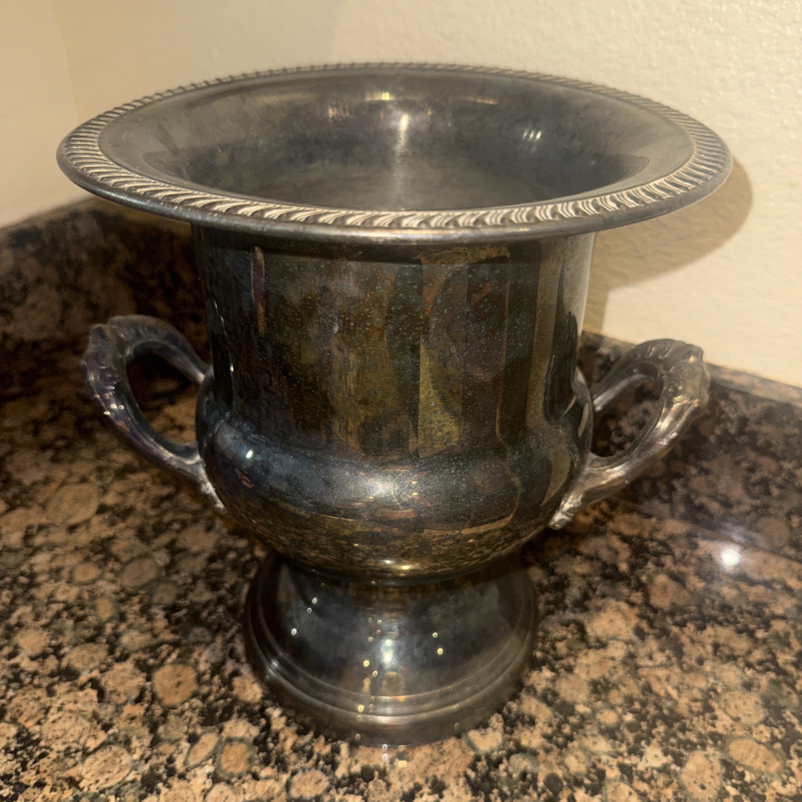 Vintage Leonard  Silverplated Trophy Champagne Chiller Ice Bucket Vase