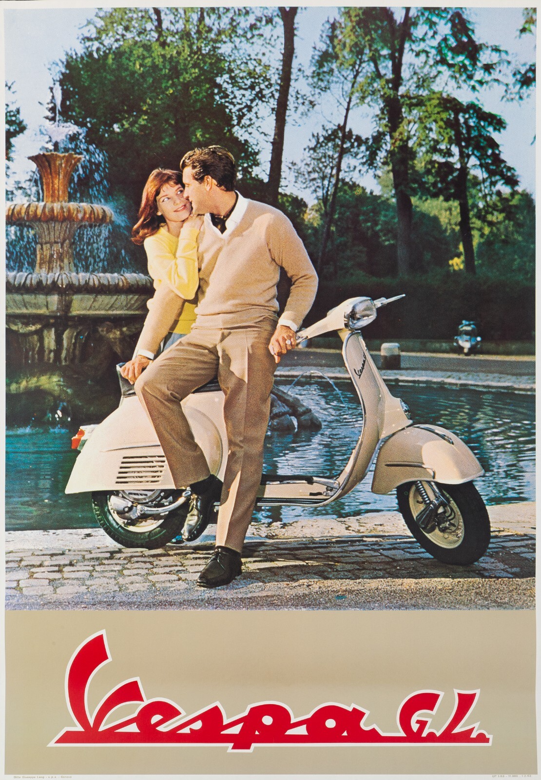 Anonymous, Circa 1970S - VESPA GL - Original Vintage Poster Circa 39 X 27