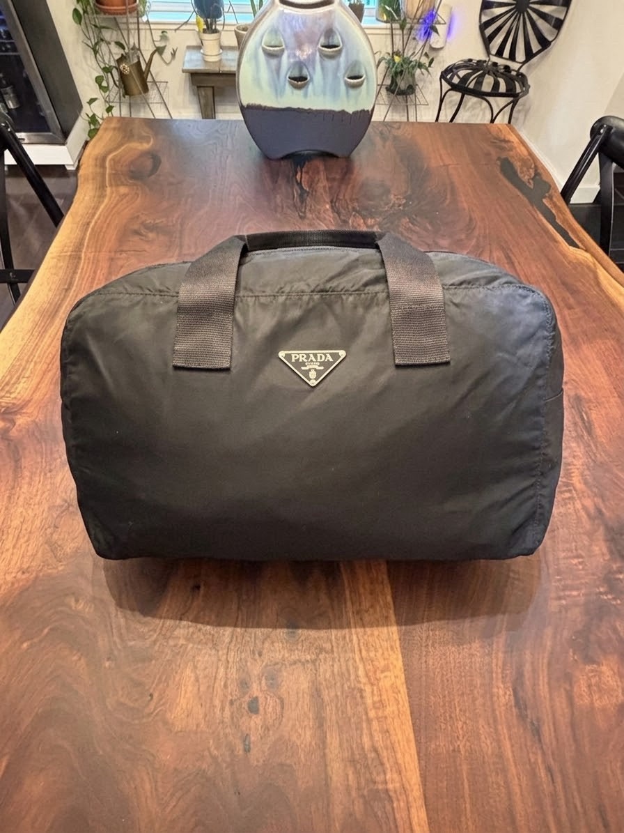 PRADA AUTHENTIC VINTAGE PRADA TESSUTO NYLON 18" OVERNIGHT DUFFLE BAG