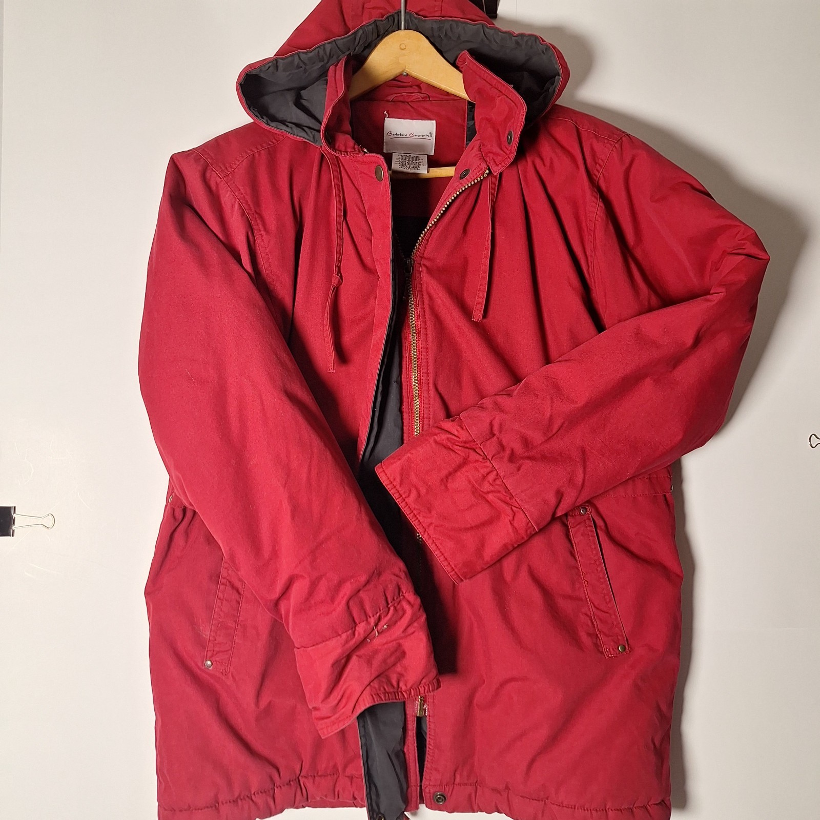 Vintage 90s Bobbie Brooks Parka Jacket Womens Small Red Winter Coat