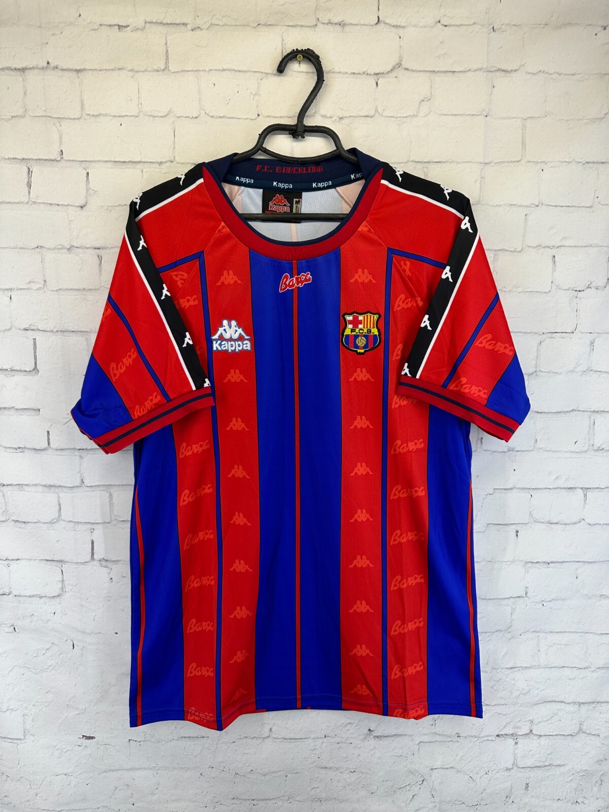 BARCELONA BARCA SPAIN 1997 1998 RETRO VINTAGE FOOTBALL SHIRT JERSEY HOME SIZE M