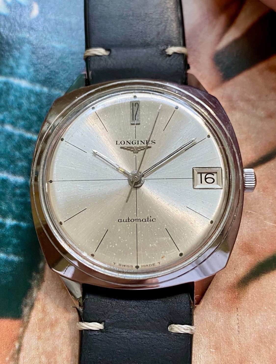 Longines Vintage Automatic Watch Ref. 7678 Cal. 345 Sunburst Crosshair Dial
