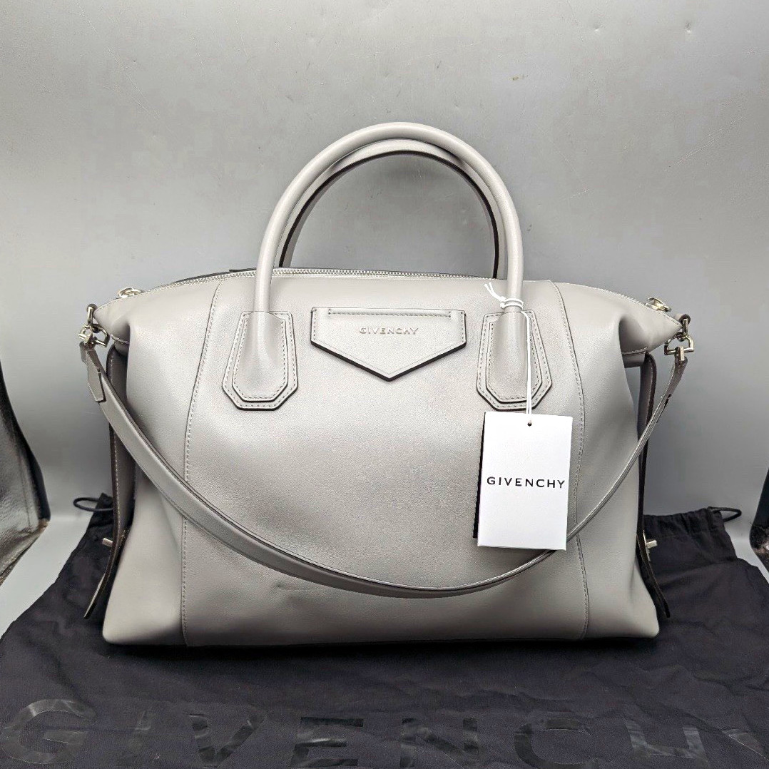 Givenchy Antigona Soft Medium Grey Leather Satchel Bag NWT Authentic $2490